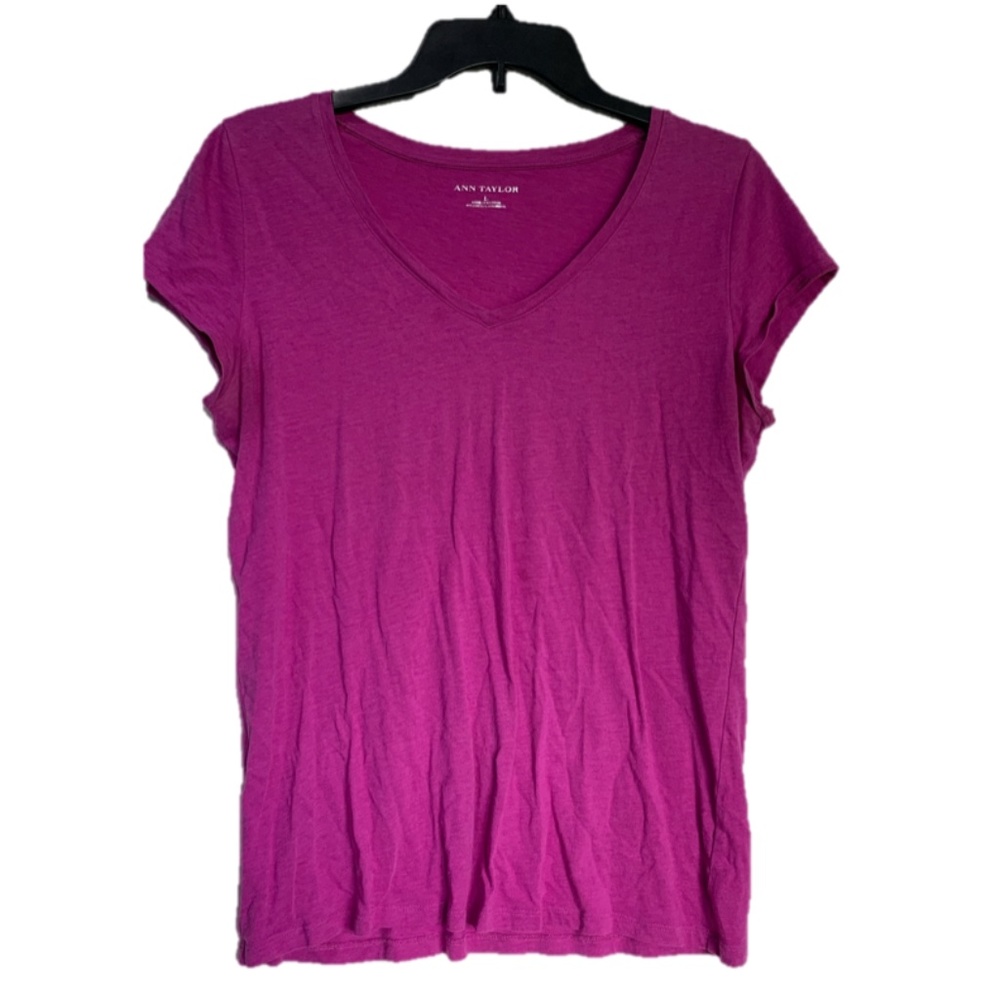 Ann Taylor  Pink Short-Sleeve V-Neck Tee